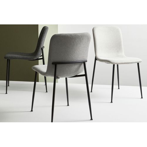 Chaises Design En Tissu Et Pieds En Métal Noir (lot De 4) - Breda