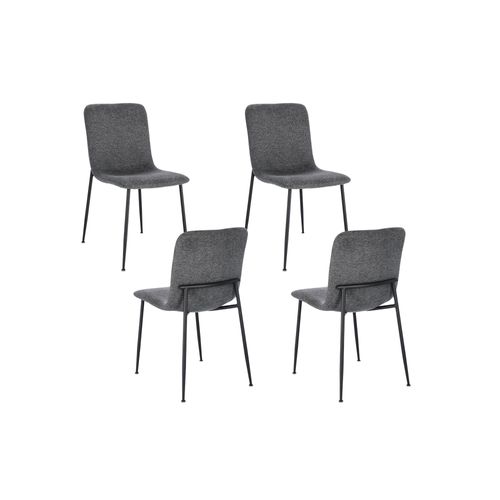 Chaises Design En Tissu Et Pieds En Métal Noir (lot De 4) - Breda