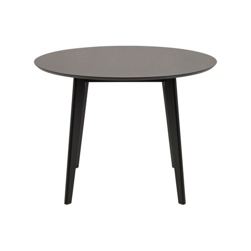 Table Ronde En Bois Noir D105 + 4 Chaises En Bois Noir - Leta