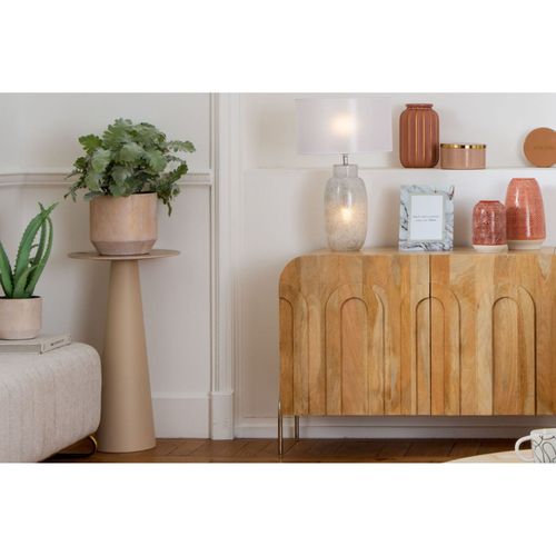 Sellette Ronde En Céramique Et Pied Central Beige D40 - Camille