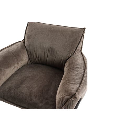 Fauteuil à Accoudoirs Pieds Métal Et Velours - Roxane