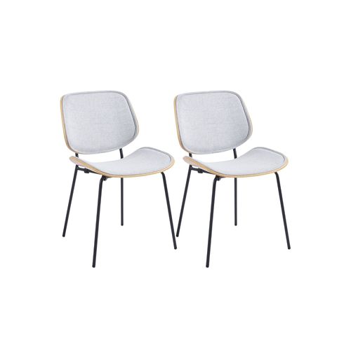 Chaises Rétro En Chêne Et Tissu (lot De 2) - Ellea