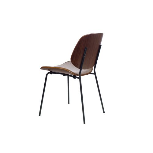 Chaises Rétro En Noyer Et Tissu (lot De 2) - Ellea