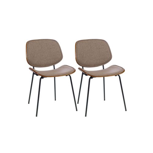 Chaises Rétro En Noyer Et Tissu (lot De 2) - Ellea
