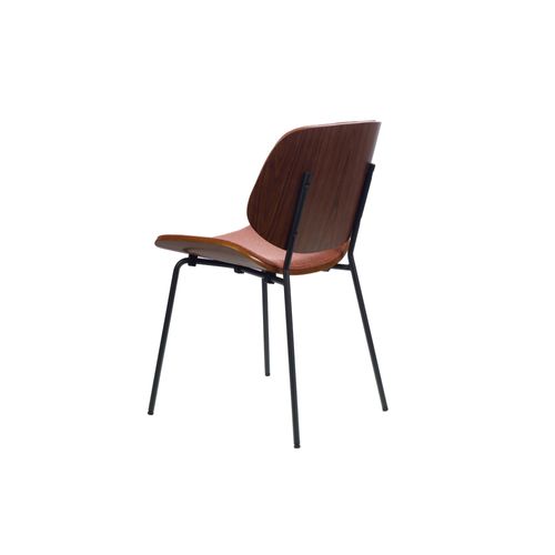 Chaises Rétro En Noyer Et Tissu (lot De 2) - Ellea