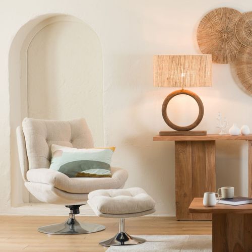 Fauteuil De Salon Relax Pivotant En Tissu - Eric