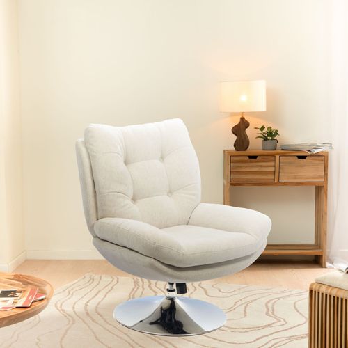 Fauteuil De Salon Relax Pivotant En Tissu - Eric