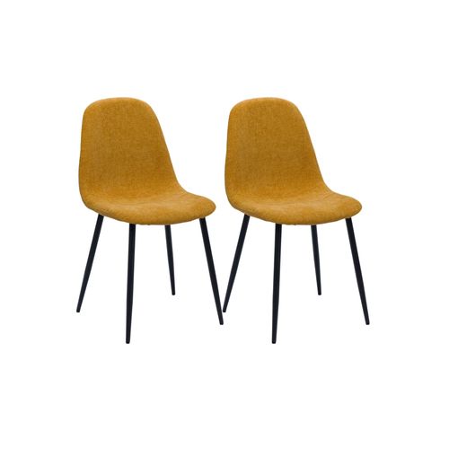 Chaises Avec Pieds En Métal Et Assises En Tissu (lot De 2) - Zelie