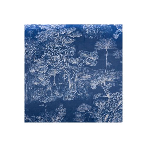 Fauteuil à Accoudoirs En Tissu Peau De Pêche Bleu à Motifs - Heron