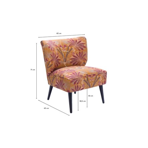 Fauteuil Crapaud En Tissu Orange à Motifs - Ranchi
