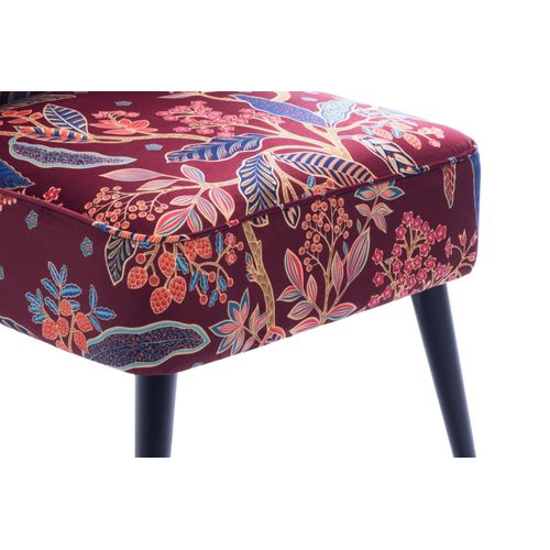 Fauteuil Crapaud En Velours Prune à Motifs - Violette