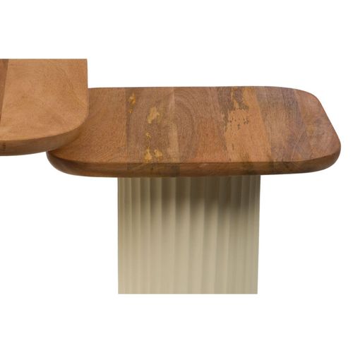 Bouts De Canapé En Bois D'acacia Et Métal Beige (set De 2) - Beth