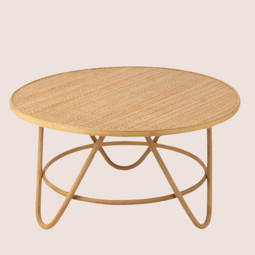 Table Basse Ronde En Rotin Naturel D80 - Taro