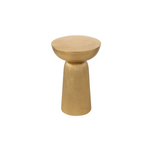 Bout De Canapé Rond En Aluminium Doré - Rossi