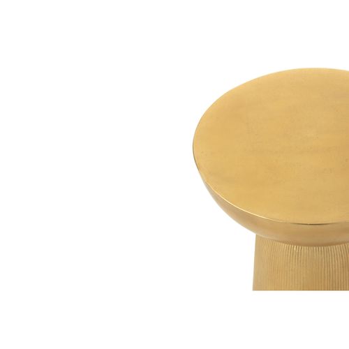 Bout De Canapé Rond En Aluminium Doré - Rossi