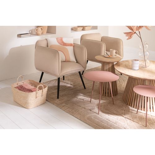 Table Basse Ronde En Bois De Manguier - Valerie