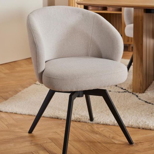 Chaise De Salle à Manger Pivotante En Métal Et Tissu - Lena