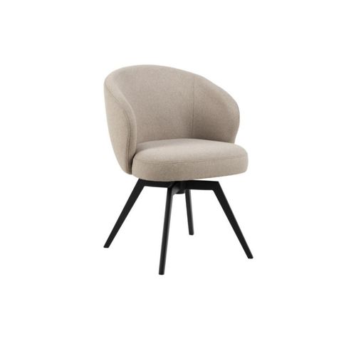 Chaise De Salle à Manger Pivotante En Métal Et Tissu - Lena