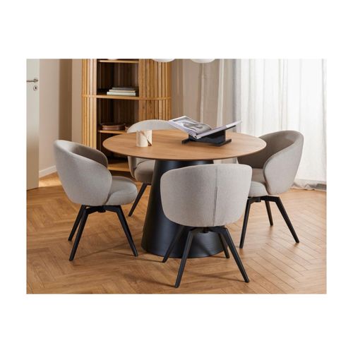 Chaise De Salle à Manger Pivotante En Métal Et Tissu - Lena