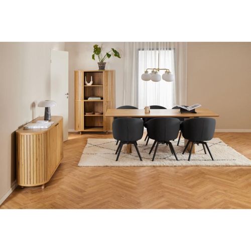 Chaise De Salle à Manger Pivotante En Métal Et Tissu - Lena