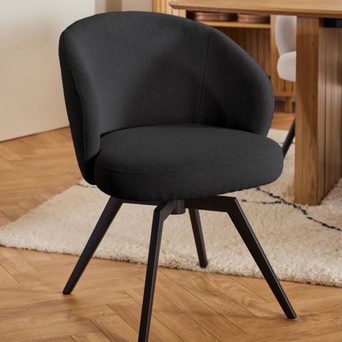 Chaise De Salle à Manger Pivotante En Métal Et Tissu - Lena