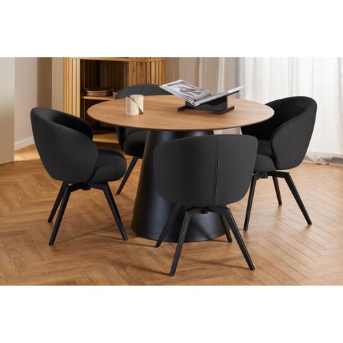 Chaise De Salle à Manger Pivotante En Métal Et Tissu - Lena