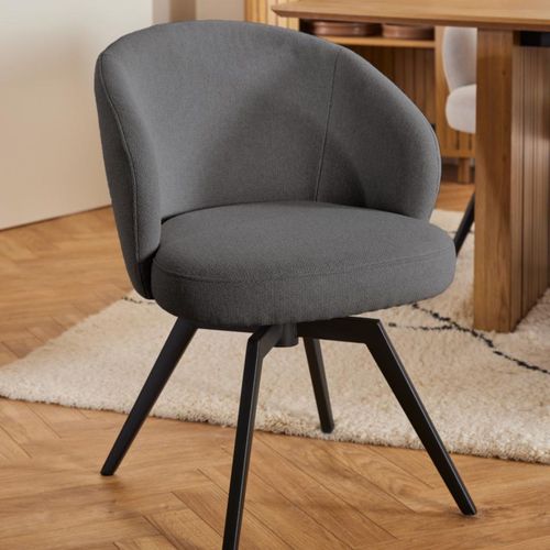 Chaise De Salle à Manger Pivotante En Métal Et Tissu - Lena