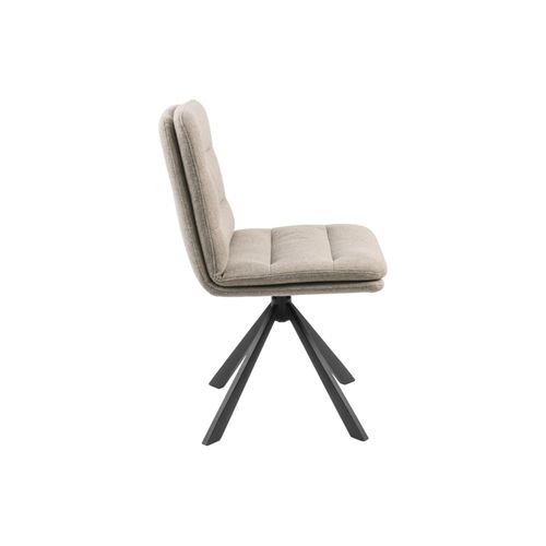 Chaises Pivotantes En Tissu Beige Et Métal Noir (lot De 2) - James