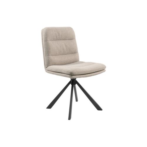 Chaises Pivotantes En Tissu Beige Et Métal Noir (lot De 2) - James