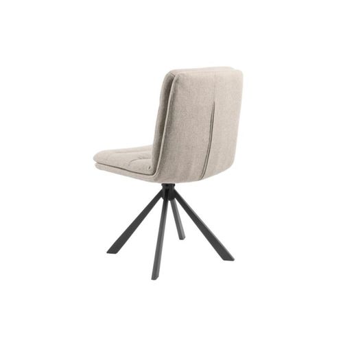 Chaises Pivotantes En Tissu Beige Et Métal Noir (lot De 2) - James