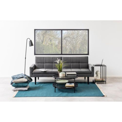 Table Basse Ronde En Verre Et Métal Noir - Benny