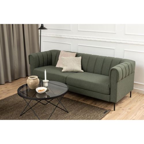 Table Basse Ronde En Verre Et Métal Noir D80 - Benny