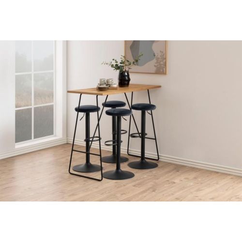 Tabourets De Bar Réglables Et Pivotants En Velours (lot De 2) - Marcus