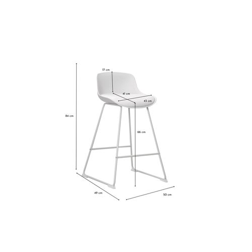 Tabourets De Bar Bas En Métal Et Simili (lot De 2) - Lilian