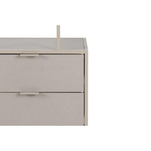 Bibliothèque Scandinave En Métal Grège 2 Tiroirs 4 Étagères - Barry