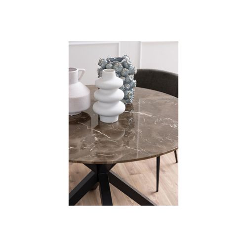 Table à Manger Ronde En Marbre Marron L120 6 Personnes - Neiva