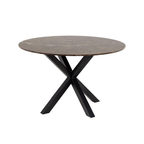 Table à Manger Ronde En Marbre Marron L120 6 Personnes - Neiva