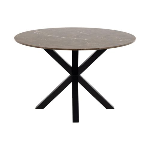 Table à Manger Ronde En Marbre Marron L120 6 Personnes - Neiva