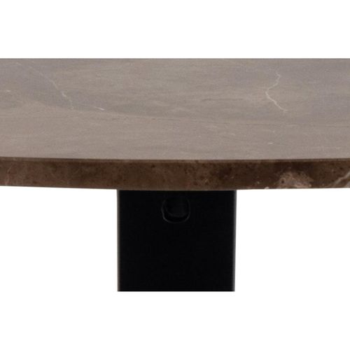 Table à Manger Ronde En Marbre Marron L120 6 Personnes - Neiva