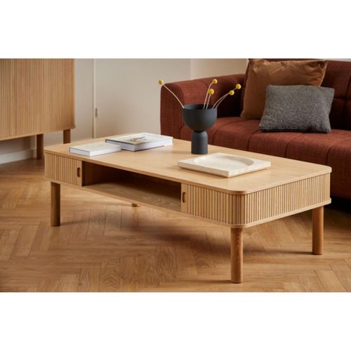 Table Basse Rectangulaire 3 Niches De Rangement L130 - Gaynel