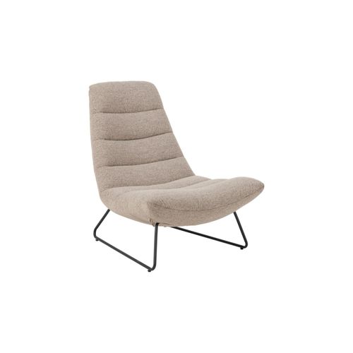 Fauteuil Lounge En Tissu Bouclette Beige - Weston