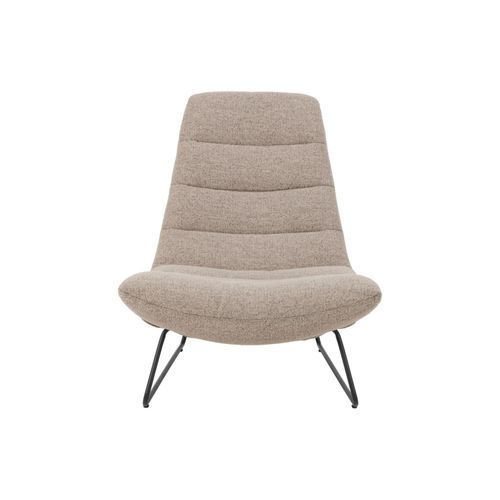 Fauteuil Lounge En Tissu Bouclette Beige - Weston