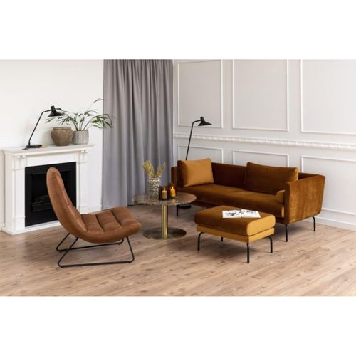 Fauteuil Lounge En Simili Cognac - Weston
