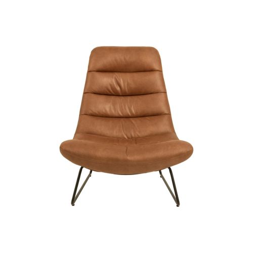 Fauteuil Lounge En Simili Cognac - Weston