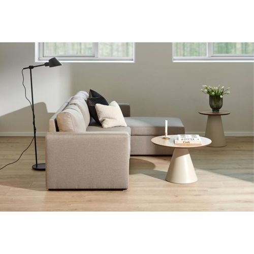 Table Basse Ronde En Bois Et Métal Grège D65 - Girolle