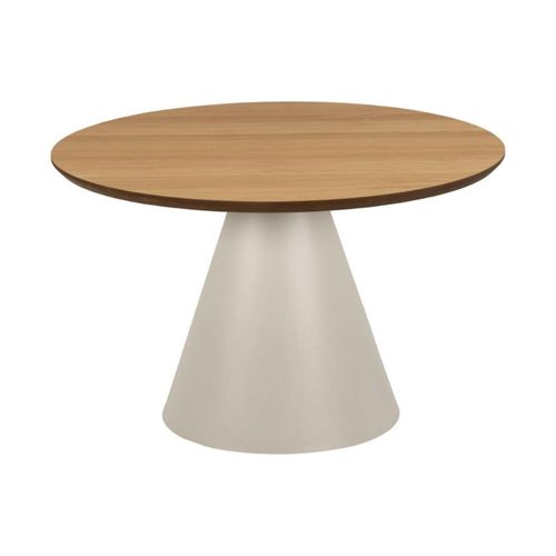 Table Basse Ronde En Bois Et Métal Grège D65 - Girolle