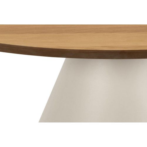 Table Basse Ronde En Bois Et Métal Grège D85 - Girolle