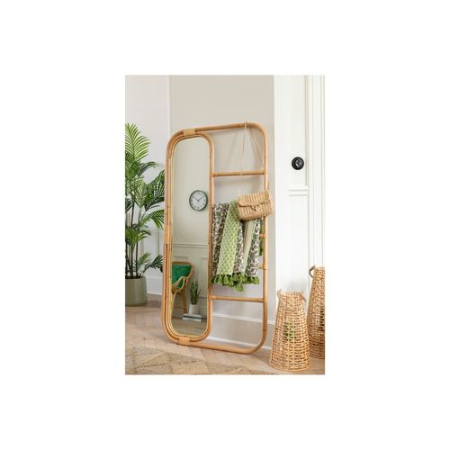 Miroir à Poser Avec Échelle En Rotin Naturel - Kruger
