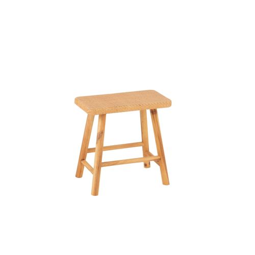 Tabourets En Pin Et Rotin Naturel (lot De 2) - Laos