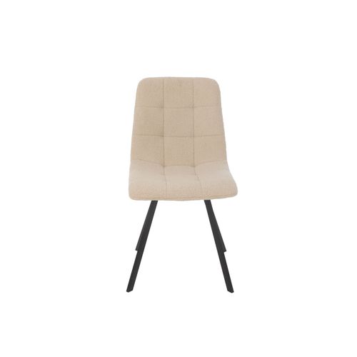 Chaises En Métal Noir Et Tissu Bouclette (lot De 2) - Olivia